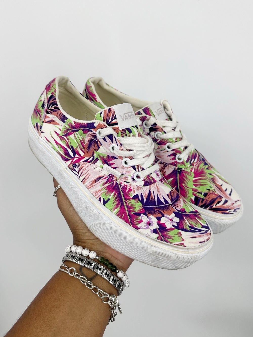 Tropical Platform Vans Skate Shoes Woman's Size 8